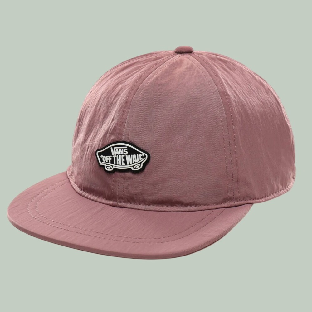 Vans Off The Wall Stow Away Hat Rose Mauve Nylon Adjustable Packable Cap OS NEW